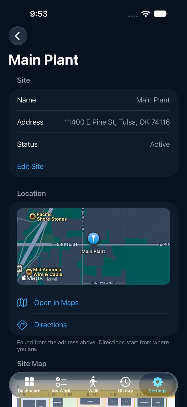 Main Plant site: address, its location on Apple Maps, Open in Maps and Directions