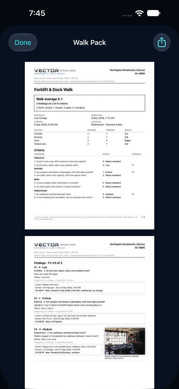 Walk pack for audit AU-0005: scorecard and findings